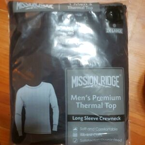 NEW!!!! Mens "Open Trails" black waffle long sleeve crew neck